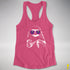 Pride Sloth Lesbian Labrys Flag Sunglasses Women's Racerback Tank - Hot Pink